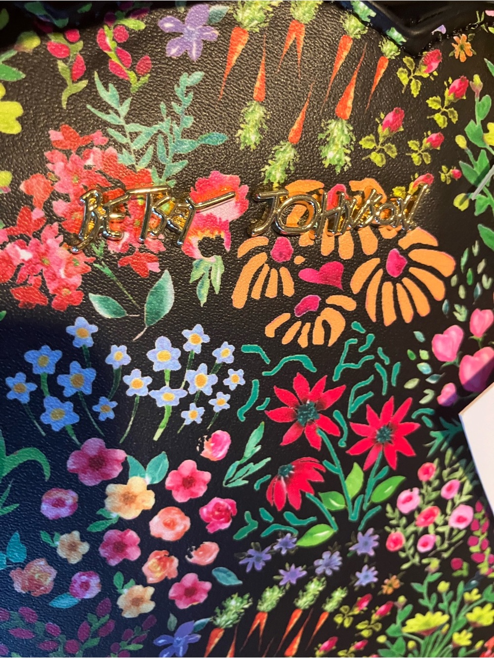 Betsey Johnson Black Floral Multicolor Shopper Tote - Picture 6 of 6